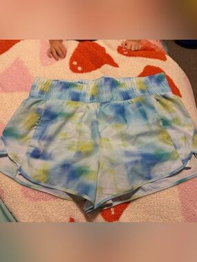 Avia Blue and Green Tie-Dye Athletic Shorts